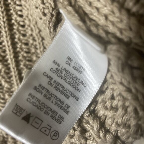 MICHAEL MICHAEL KORS brown wide collar 3/4 sleeve open front cardigan sweater M - Picture 9 of 12